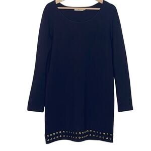 TORY BURCH LONG SLEEVE   SWEATER  SHIFT‎ DRESS SIZE XL NAVY